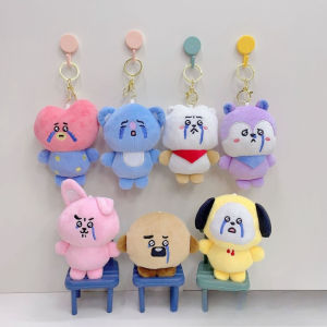 LINE FRIENDS | New K-pop bt21 plush toy pendant bag cute crying bunny series pendant keychain cartoon pink rabbit support small doll 2026