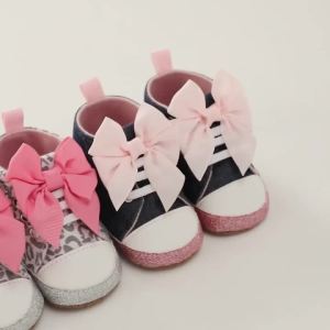 Baby Shoes Newborn Baby Girls Cute Anti-Slip Infant Toddler Soft Sole Princess Shoes for Christening