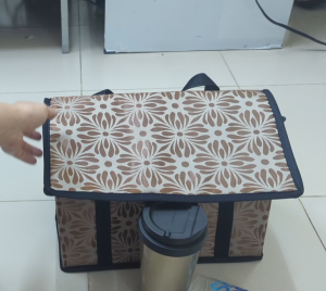 túi giữ nhiệt hình hộp túi giao hàng vải bố dù dầy 35x21cm cao 25cm tx107