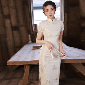 Lace Cheongsam Style Long Dress for Young Women Summer