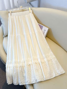YAYANGREN | White Faux Fur A-line Skirt