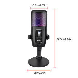 IRIN | IRIN ZX-775 USB Gaming Microphone – RGB Desktop Condenser Mic with Volume Control Mute & Headphone Jack LED Metal Stand