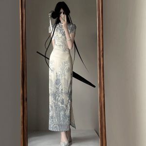 CHANGTONG | New Chinese Style Modified Qipao Elegant Slim Fitted Dress