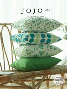 ที่วางหมอนโซฟาลายจุดสีเขียวสดใหม่ ที่วางหมอนโซฟาสไตล์บ้านเรือน สไตล์ INS ที่รองรับการปรับแต่งได้ไม่ต้องซัก ที่วางหมอนทรงสี่เหลี่ยม