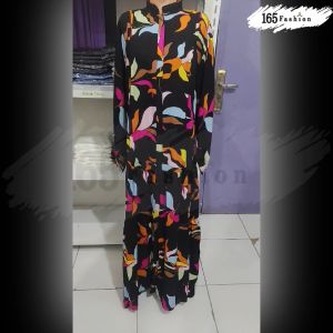 SHANGHAI Dress Gamis Rayon Viscose Premium Jumbo Busui Friendly Kerah Shanghai by 165Fashion