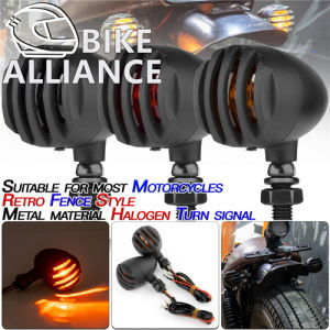 ✔READY STOCK✔ RETRO FENCE METAL OLD SKOOL TURNING SIGNAL LIGHT CAFE RACER UNIVERSAL OLD SKOOL CLASSIC