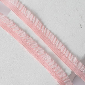 1cm Stretchy Ruffle Elastic Lace Trim Soft Organza Pleated Frill Ribbon 1/5 Yard for Bra DIY Garment Accessories Lolita Dress