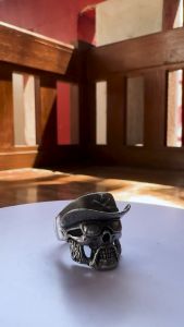 Pewterland Ringskull Lemmy Cincin Tengkorak 3D Bahan Logam Timah Pria dan Wanita