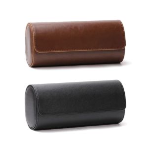 1/2/3 Slots Watch Roll Travel Case Chic Portable Vintage Leather Display Watch Storage Box with Slid in Out Watch Organizers