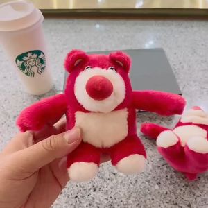 O-KAY Stroberi Beruang  Keychain plush gantungan kunci dompet koin