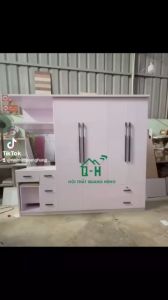 TỦ NHỰA ĐÀI LOAN 4 CÁNH KÈM BÀN TRANG ĐIỂM MÀU TRẮNG CAO CẤP HCM