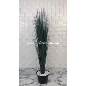 Tanaman Hias Artificial Rumput Ilalang Pot Dasar Hitam Pajangan Dekorasi Ruangan Cafe Aesthetic
