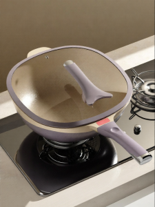 MENGCHUANG | Titanium Non-Stick Flat Bottom Wok for Household Use