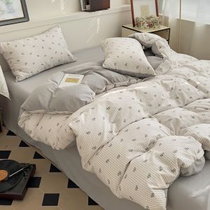 Bộ Đồ Chăn Drap Gối Phong Cách Ins Lớp Nhẹ Đôi