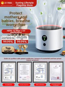 Small Desktop Air Purifier for Office Use Removes Formaldehyde Negative Ion Generator Smoke Odor Eliminator USB Powered HEPA Filter