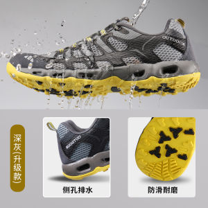 Mens Breathable Quick-Dry Hiking Shoes Fishing Beach Walking Shoes Anti-Slip Lightweight Outdoor Mountain Climbing Shoes