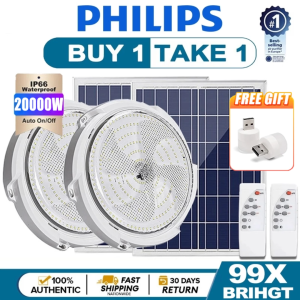 BUY 1 TAKE 1 Solar Ceiling Lights Indoor LED Solar Light 20000W Outdoor Waterproof Solar Flood Lamp With Solar Panel Bedroom Dining Living Room Ceiling Light With Remote