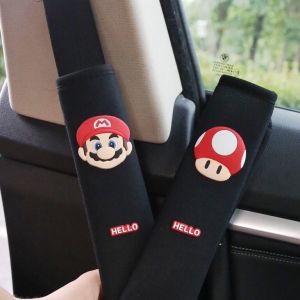 Mario Car Safety Belt Protection Cover Mushroom Decorative Automobile Accessories