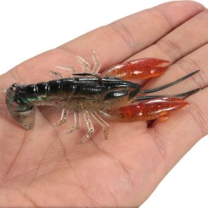 1/2/3Pcs 8cm/14g Catch More Fish with Crayfish Fishing Lures - Soft Lobster Shrimp & Claw Bait for Pole Fishing