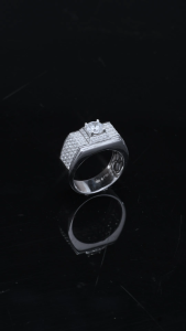 Nhẫn nam Bạc 925 Xi Kim Moissanite Viên Chủ 6.3mm KNNA0007 Kim Luxury
