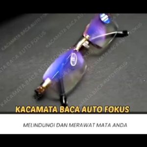 [ COD ] BELLI SATU GRATIS SATU Kacamata Autofokus (otomatis Menyesuaikan Ukuran Plus) / Kaca mata Baca Anti Radiasi Blueray Super Fokus Model Rimless Glasses Untuk Pria Dan Wanita Termurah - FREE CASE + FREE LAP
