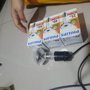 LAMPU PENGHANGAT PHILIPS SPOT 25 WATT + FITTING GANTUNG BROCO + KABEL 180 CM SIAP PAKAI