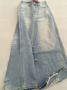 Quần Jeans Denim Ống Rộng Cạp Cao Cho Nữ Mùa Hè Ống Rộng Dài Đến Sàn Có Lỗ Xẻ Quần Jeans Denim Thường Ngày Cho Nữ