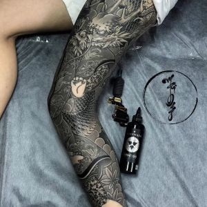 Mực 23 ink: Set mực xăm tattoo nhật cổ grey wash 23 ink Anh Việt - Set 4 chai pha sẵn