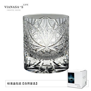 Vianasas Handcrafted K9 Crystal Whiskey Glass Luxury Personalized Gift European Style Pure Color Wine Cup for Fine Dining