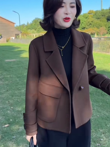 European Station Internet Hot Graceful and Fashionable Anti-Aging Fashion Fall and Winter Net Version Suit Collar Short Womens Woolen Jacket