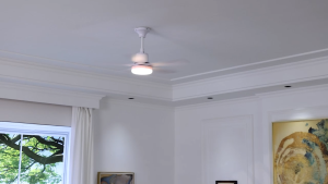 5-Year Warranty! 30-inch White Minimalist Ceiling Fan 4-Speed + 3-Color Adjustable Light Pure Copper DC Motor High-Power Fan Comes with Remote Control. Energy-Saving and Quiet Operation Suitable for Dining Rooms/Living Rooms.