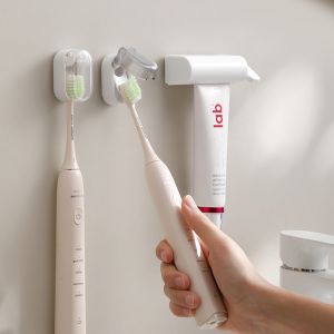 Simple Toothbrush Holder Wall Mounted Dustproof Draining Auto-flap Toothbrush Hanger Detachable Storage Rack
