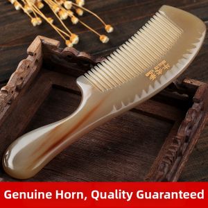 NIULAODIE | Natural Engraved Massage Buffalo Horn Comb for Female Long Hair