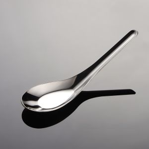 Thickened Flat Bottom Classic Dessert Spoon 316 Stainless Steel Spoon for Feeding Children Eating Soup Spoon Commercial Use