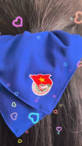Dây Cột Tóc Scrunchie Vuông In Logo Đoàn Thanh Niên Việt Nam – Phụ Kiện Đồng Phục Thanh Niên