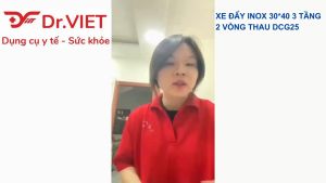 xe đẩy inox 30*40 3 tầng 2 vòng thau DCG25
