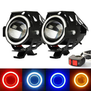 ไฟหน้ารถจักรยานยนต์โคมไฟเสริม U7 LED Spotlight 12V DRL สําหรับ TIGER 1200 EXPLORER TIGER Angel Eye หมอกโปรเจคเตอร์มอเตอร์