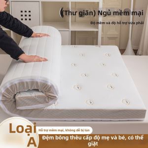 BEIPIN | Đệm Thêu Có Bông Phủ Cotton Nhớ Hình Dạng Có Thể Giặt Được và Tách Rời