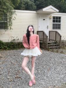 French Elegant Pleated Lace High Waist Casual A-Line Mini Skirt Women Spring Autumn New Style Commute Vintage Polyester Fiber