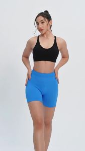 CZGUKE Quần Short Tập Gym Nữ Thể Dục Thể Thao Biker 4.5 Dây Gân Thấp Tập Yoga Tập Luyện Scrunch Mông Liền Mạch Quần Legging Nhanh Khô Nylon