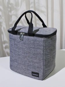 ถุงเก็บความเย็นแบบมีหูหิ้ว ผ้า Oxford บุอลูมิเนียมฟอยล์ หนา 5 มม สำหรับใส่กล่องอาหารกลางวันไปทำงาน พร้อมแผ่นรองน้ำแข็ง