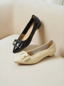 Reddragonfly | Pointed Toe Block Heel Comfortable Leather Shoes