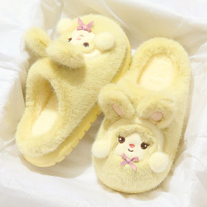 Dép Bông Mùa Đông Cho Nữ 2025 Dép Bông Lông Cừu Dễ Thương Ấm Áp Cho Nhà Đế EVA Đế Dày Thường Ngày Cho Nữ