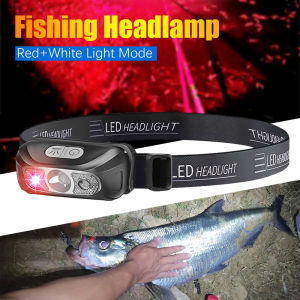 Newest Two Switch LED Mini Headlamp Red White Headlight USB Rechargeable Battery Flashlight Lamp Light Camping Fishing Lantern