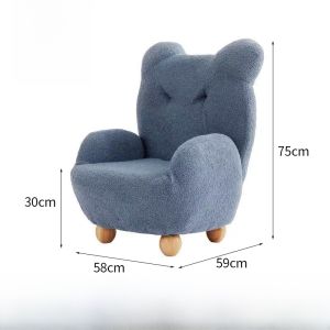 Cute Bear Childrens Sofa Chair Baby Boy Girl Princess Single Cartoon Reading Seat Lazy Small Sofa Modern Simple Style Fabric