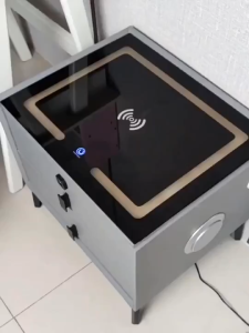 Happihaus 3 Layer Bedside Table Lighting Locker With Wireless Charging Bluetooth Speaker USB Charging