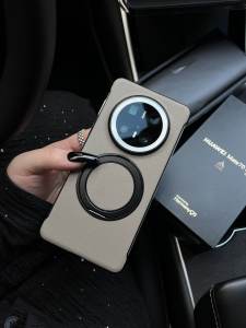 Ultra-Thin Half-Cover Magnetic Absorption Stand Leather Phone Case for Huawei Mate70 pro New Model Mate70 No-Border Protection