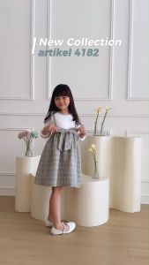 Dress Anak Perempuan Bahan Kaos + Kain Katun usia 1-12 Tahun 4182