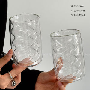 Double Layered High Borosilicate Glass Coffee Cup Insulated Latte Australian White Cup Water Cup Juice Cup Heat Resistant 200mL-400mL Capacity