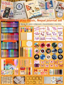 Artsy Lokta Paper Oil Pastels Stains and Sticker Crafting Kit